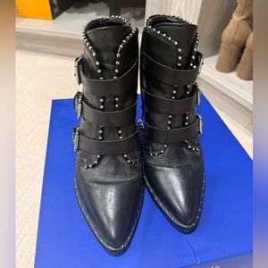 Steve Madden Black Studded Moto Boots